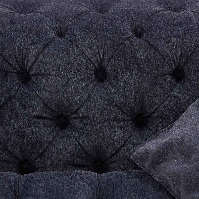 Трехместный диван темно-синий Campion Deep Blue Sofa