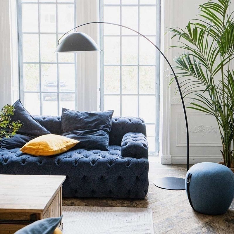 Трехместный диван темно-синий Campion Deep Blue Sofa