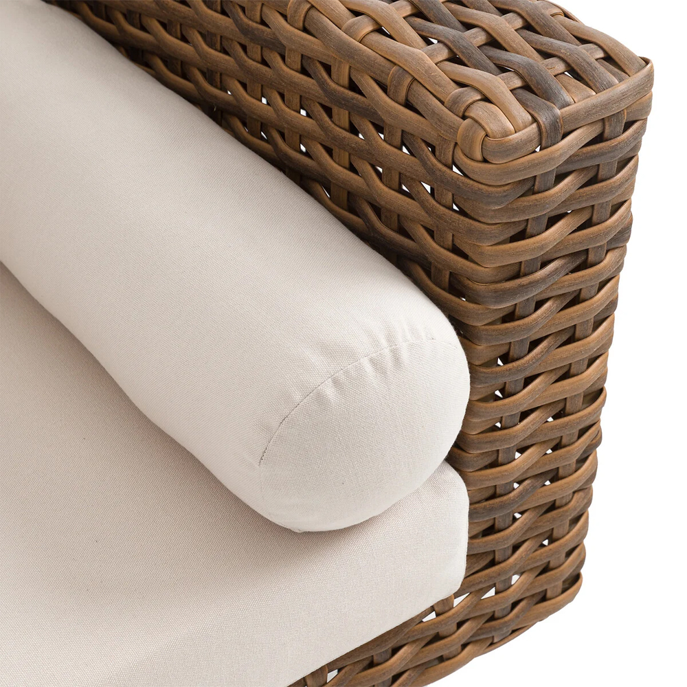 Трехместный садовый диван из плетеного пластика Matteo