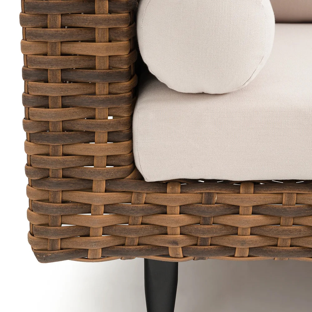 Трехместный садовый диван из плетеного пластика Matteo