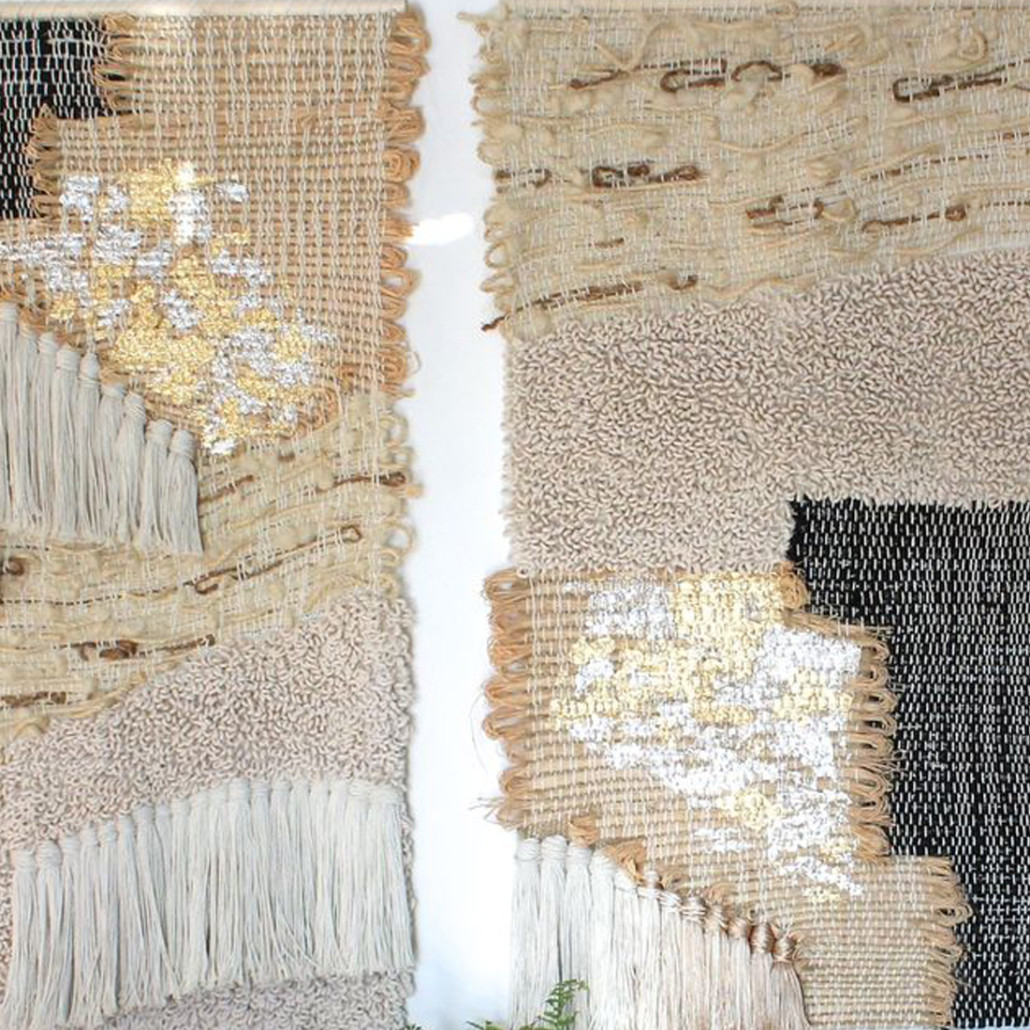 Триптих Геометрический гобелен бежевый Figurative Beige Wall Hangings