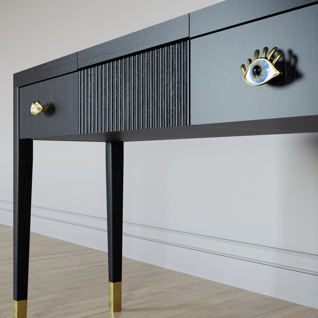 Туалетный стол - Трельяж Elsa Dreams Black 120 см