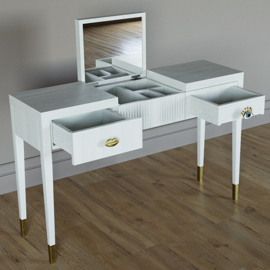 Туалетный стол - Трельяж Elsa Dreams White 120 см