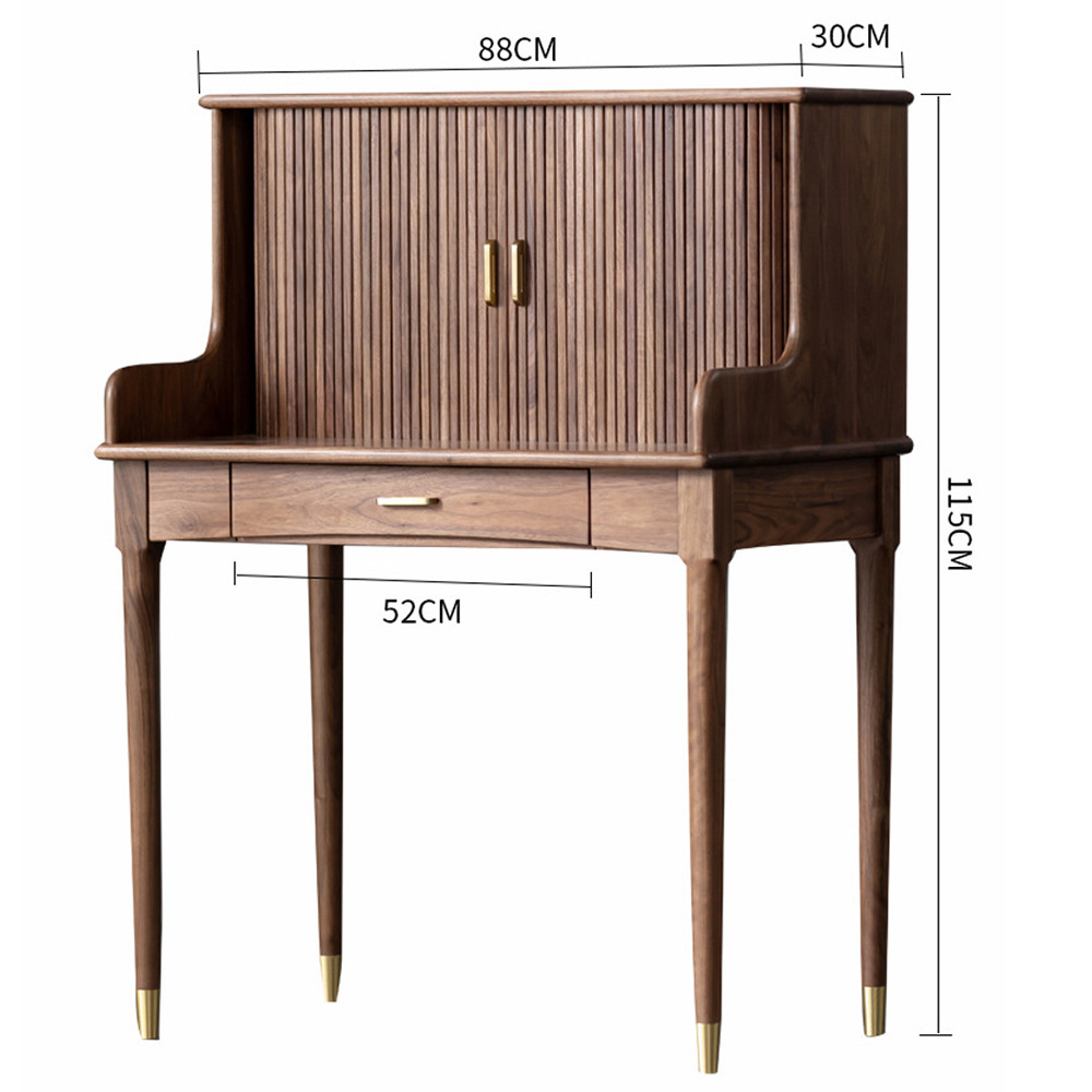 Туалетный стол деревянный с ящиком и зеркалом Moon Walnut Furniture