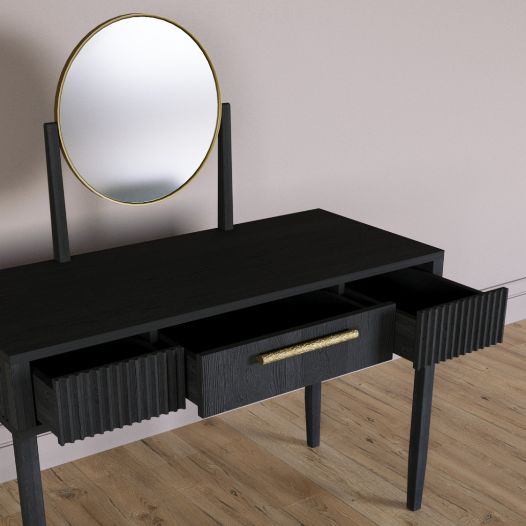 Туалетный Стол с зеркалом Primo Черный дуб