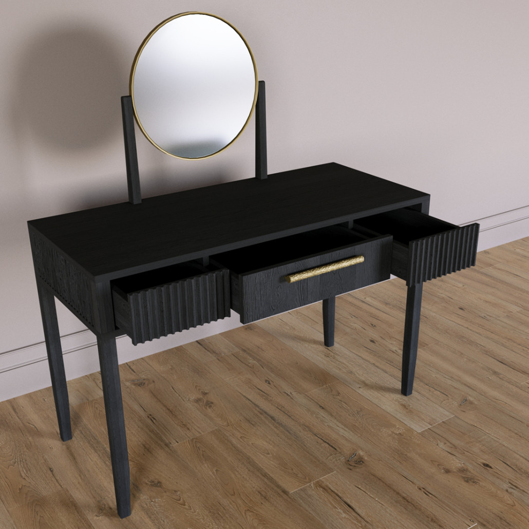 Туалетный Стол с зеркалом Primo Черный дуб