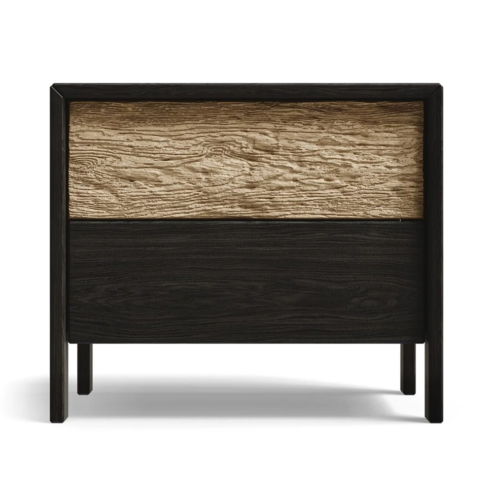 Тумба 2 ящика с подсветкой на рельефном фасаде Warm Industrial