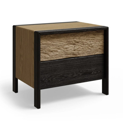 Тумба 2 ящика с подсветкой на рельефном фасаде Warm Industrial