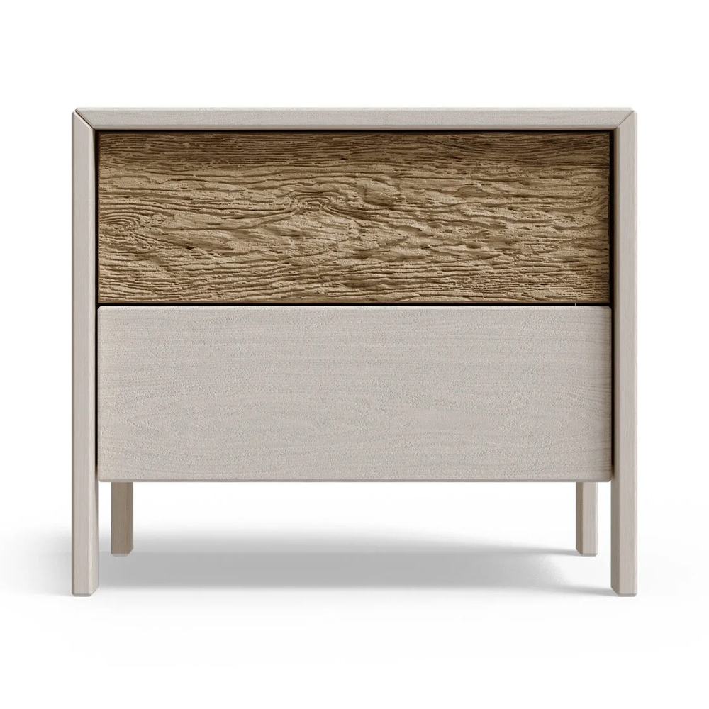 Тумба 2 ящика с подсветкой на рельефном фасаде Warm Industrial