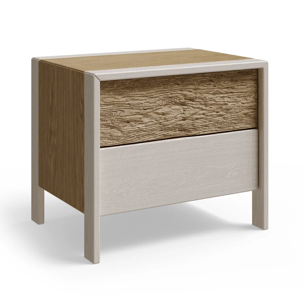 Тумба 2 ящика с подсветкой на рельефном фасаде Warm Industrial