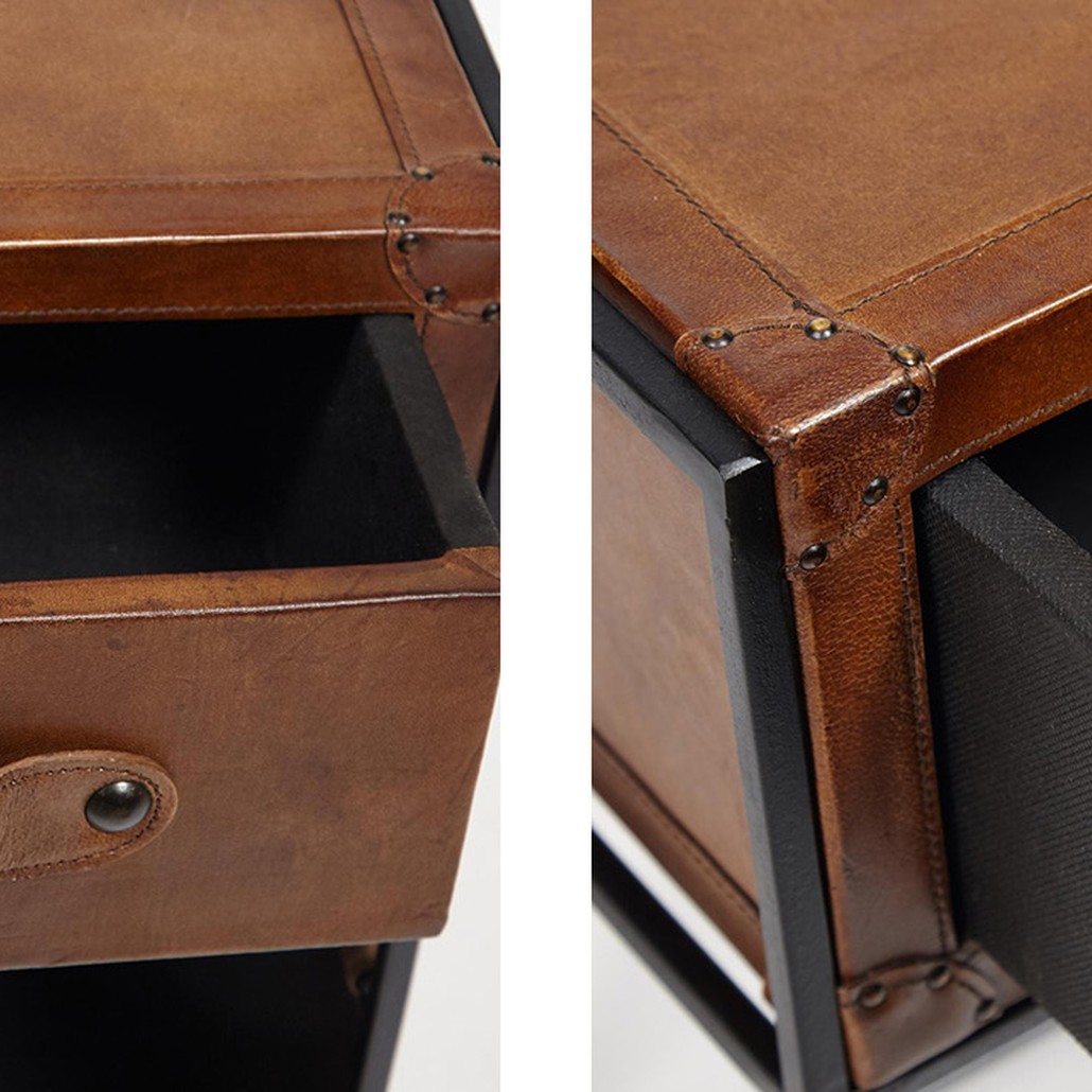 Тумба Industrial leather magazine rack