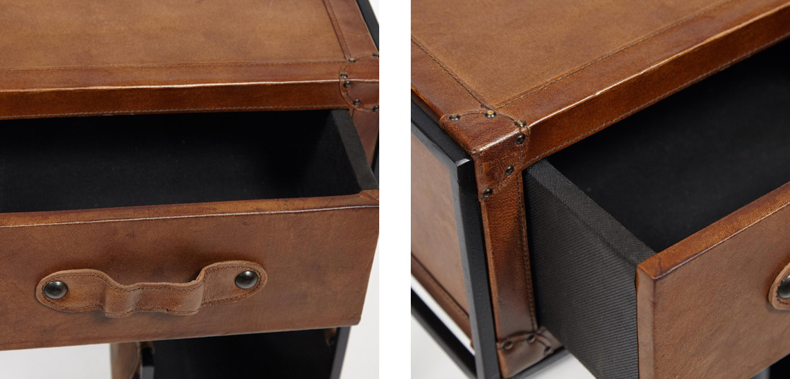 Тумба Industrial leather magazine rack