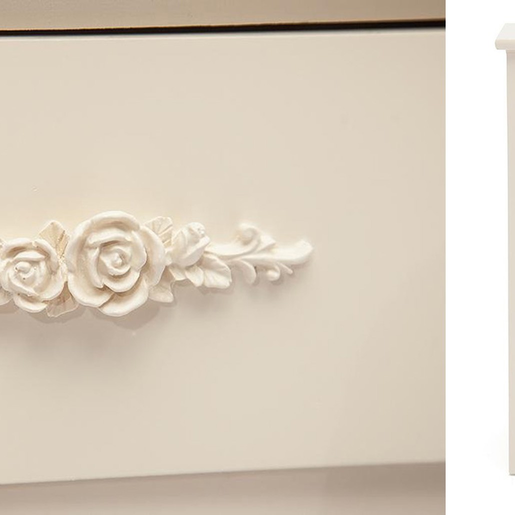 Тумба детская в стиле прованс Provence Butter White Boxes with 'Roses' Buskets