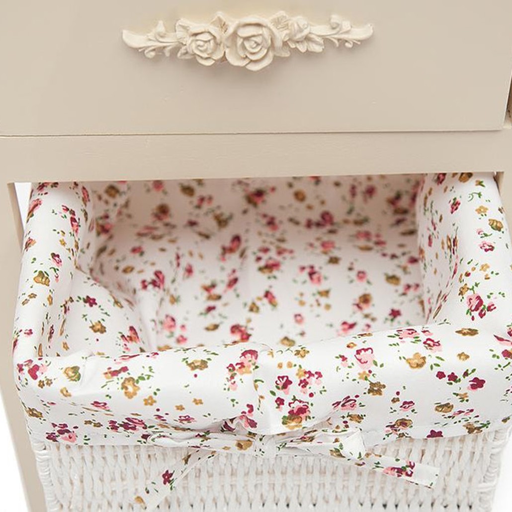 Тумба детская в стиле прованс Provence Butter White Boxes with 'Roses' Buskets