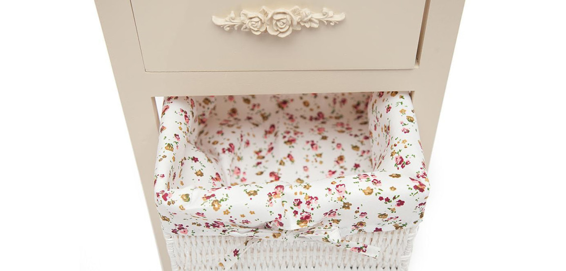 Тумба детская в стиле прованс Provence Butter White Boxes with 'Roses' Buskets