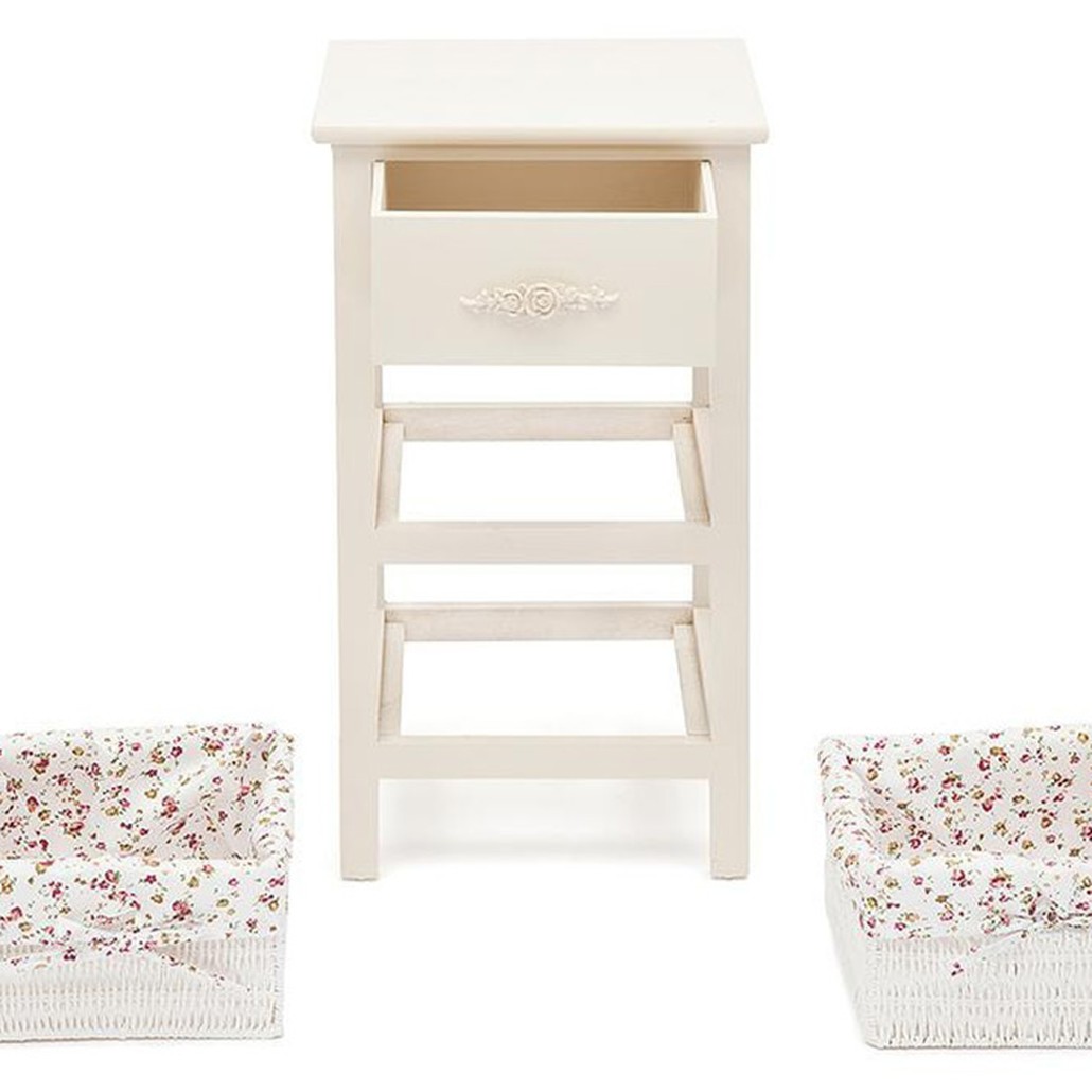 Тумба детская в стиле прованс Provence Butter White Boxes with 'Roses' Buskets