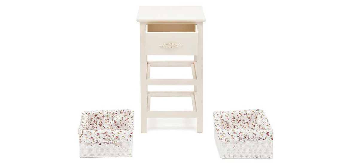 Тумба детская в стиле прованс Provence Butter White Boxes with 'Roses' Buskets