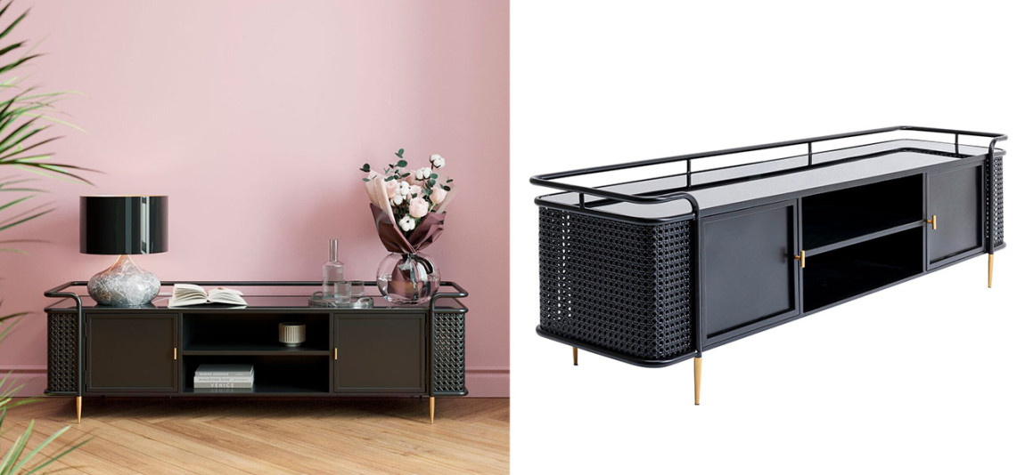 Тумба низкая черная Damian