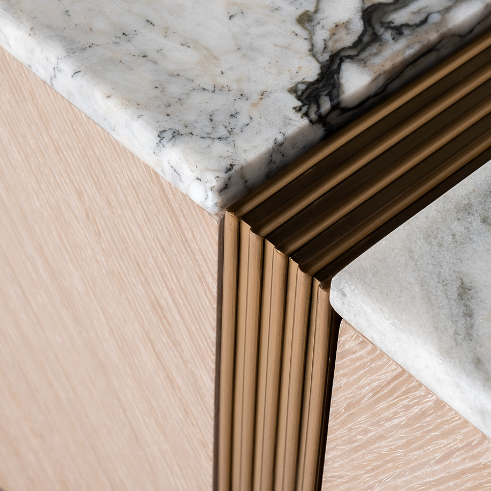 Тумба под телевизор с мраморной столешницей Uniqueness Marble