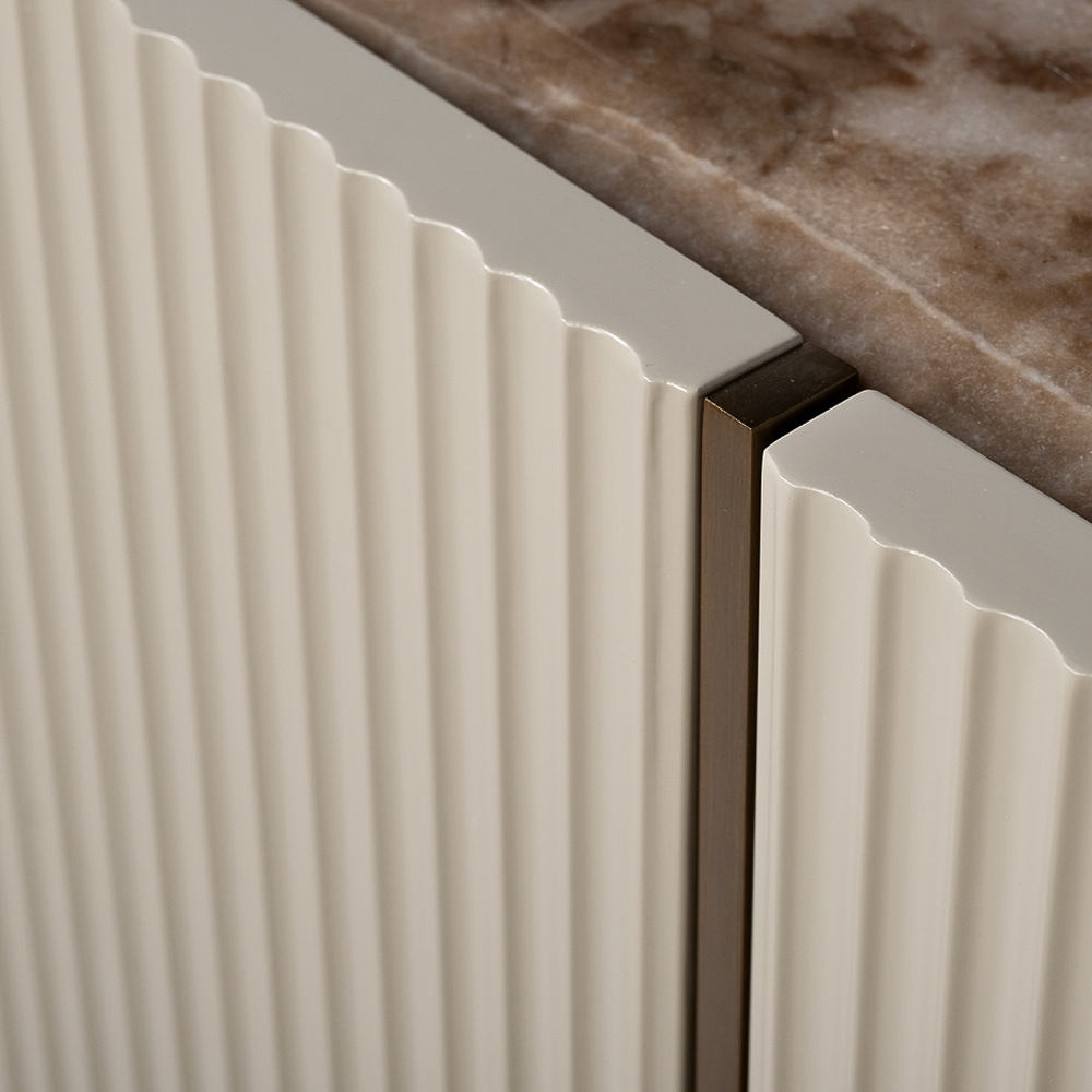 Тумба под телевизор серая с мраморной столешницей Uniqueness Marble