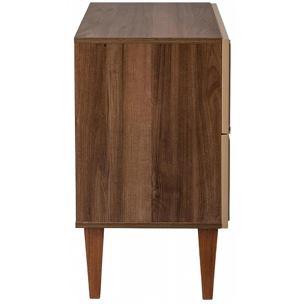 Тумба прикроватная бежевая из массива бука с 2-мя ящиками Wenge Light