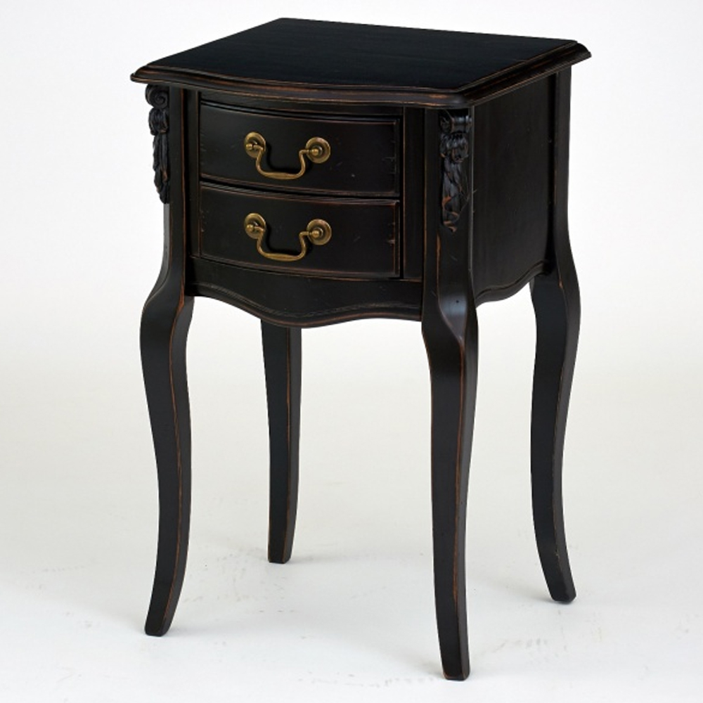 Тумба прикроватная из массива березы с 2-мя ящиками в стиле прованс Vintage