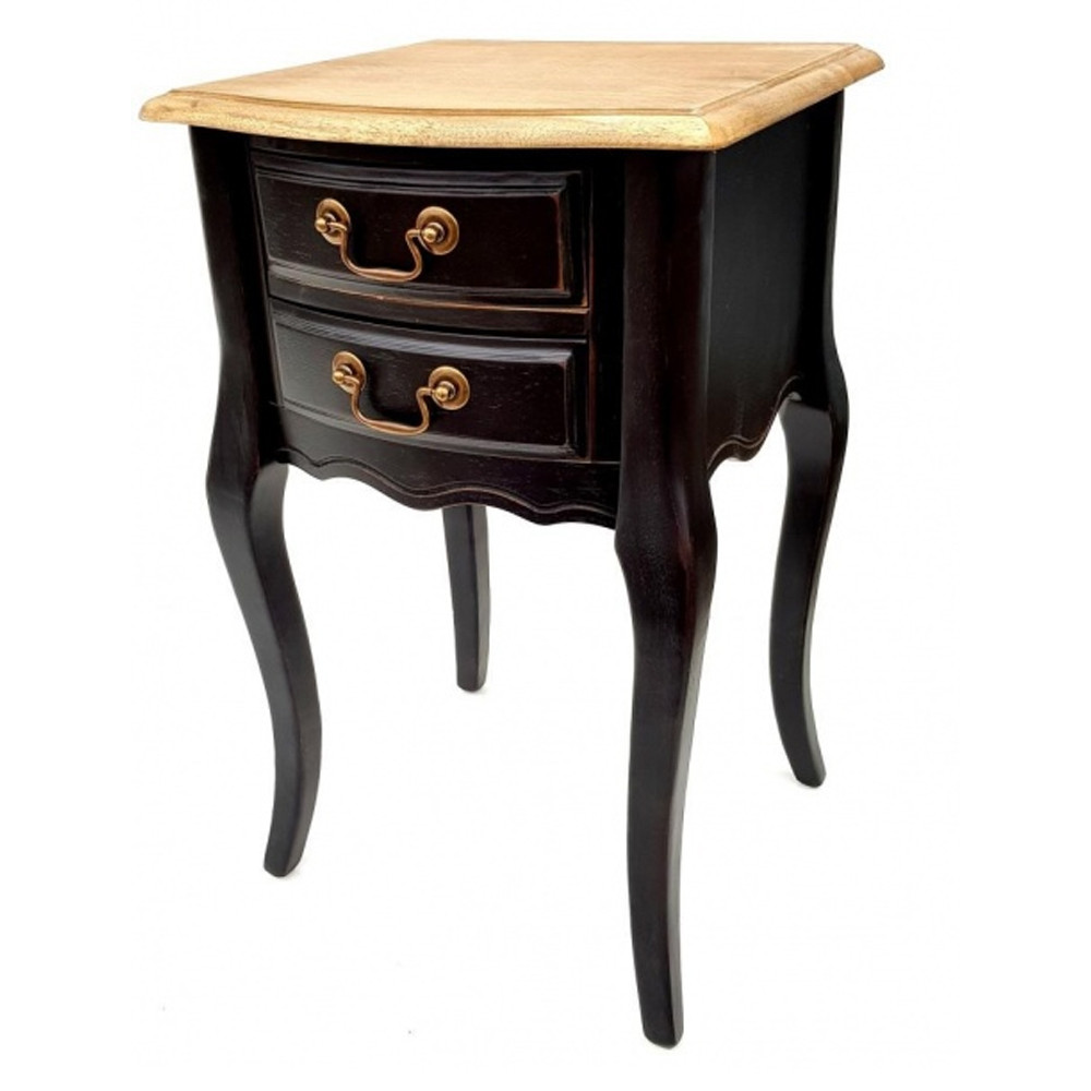 Тумба прикроватная из массива березы с 2-мя ящиками в стиле прованс Vintage