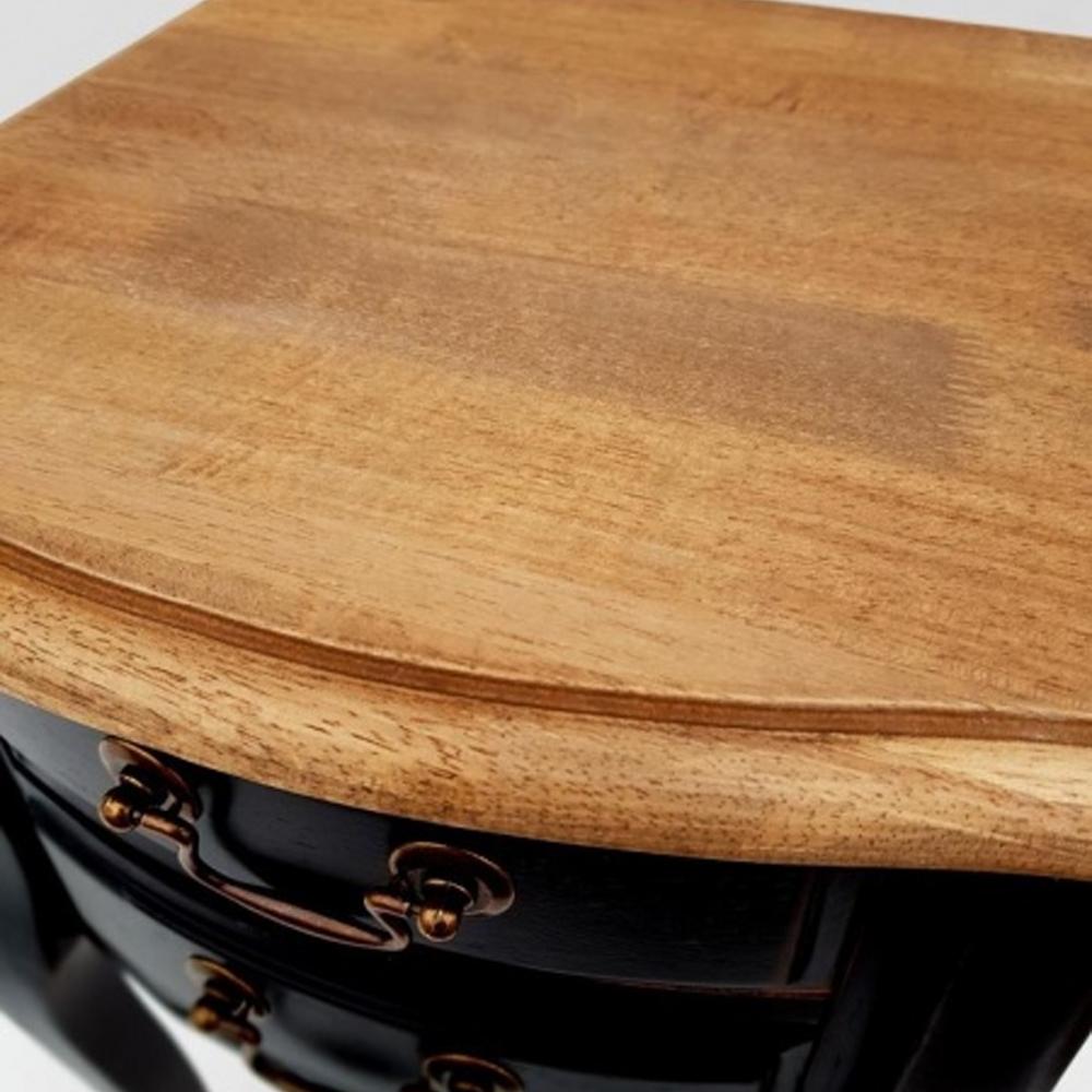 Тумба прикроватная из массива березы с 2-мя ящиками в стиле прованс Vintage