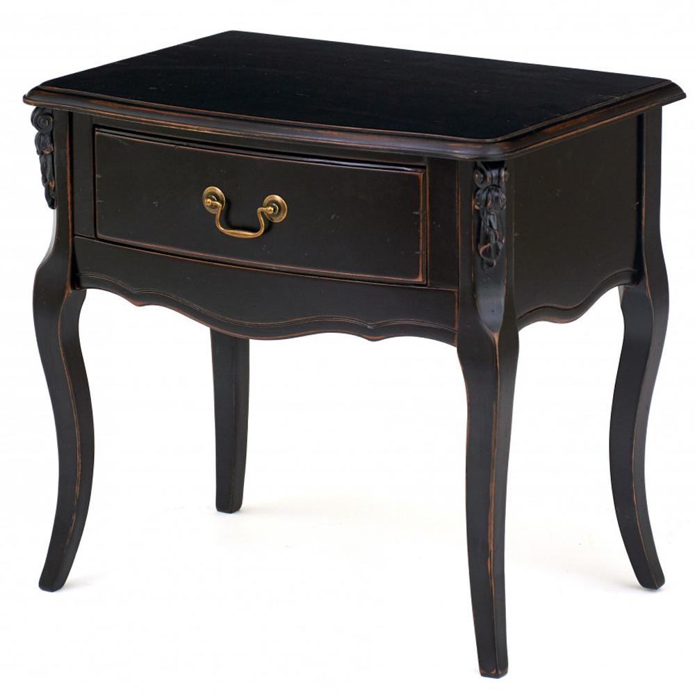 Тумба прикроватная из массива березы с ящиком и состаренным эффектом Vintage