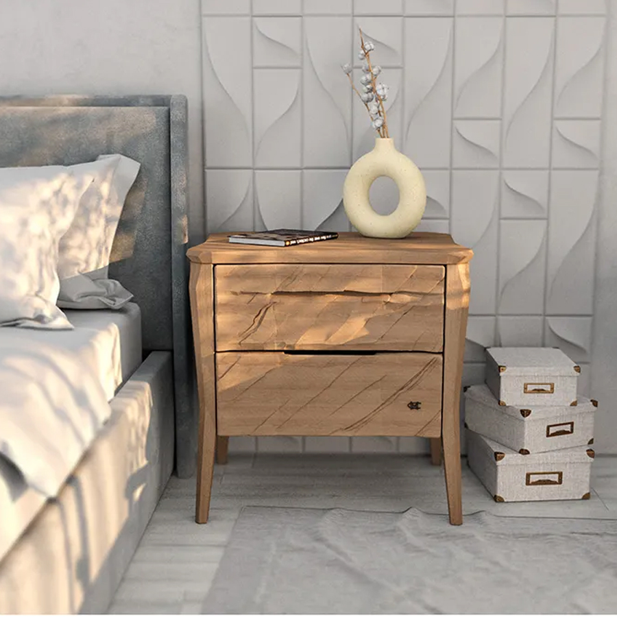 Тумба прикроватная из массива дуба с 2-мя ящиками Tasteful Furniture