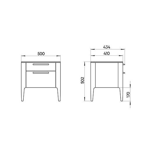 Тумба прикроватная с 2-мя ящиками Type ширина 50 см