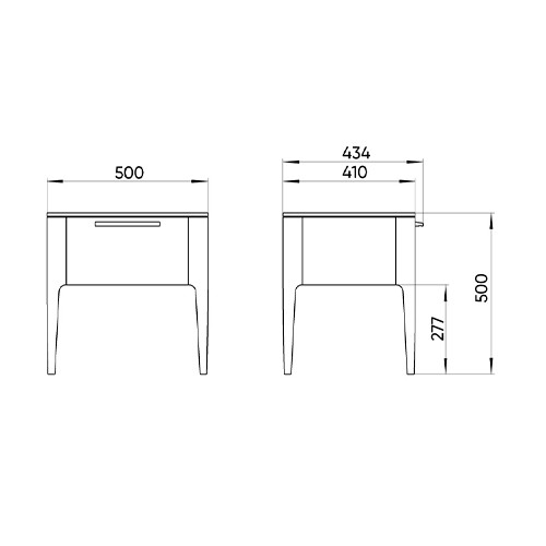 Тумба прикроватная с выдвижным ящиком из массива дуба Type oak