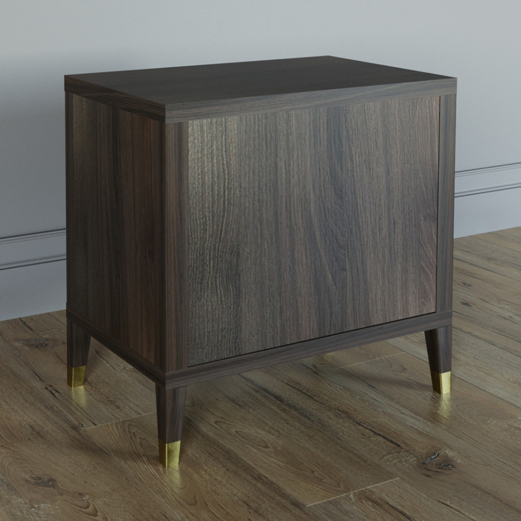 Тумба прикроватная с двумя ящиками Elsa Dreams Walnut