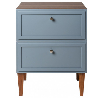 Тумба прикроватная серая из массива бука с 2-мя ящиками Wenge Light