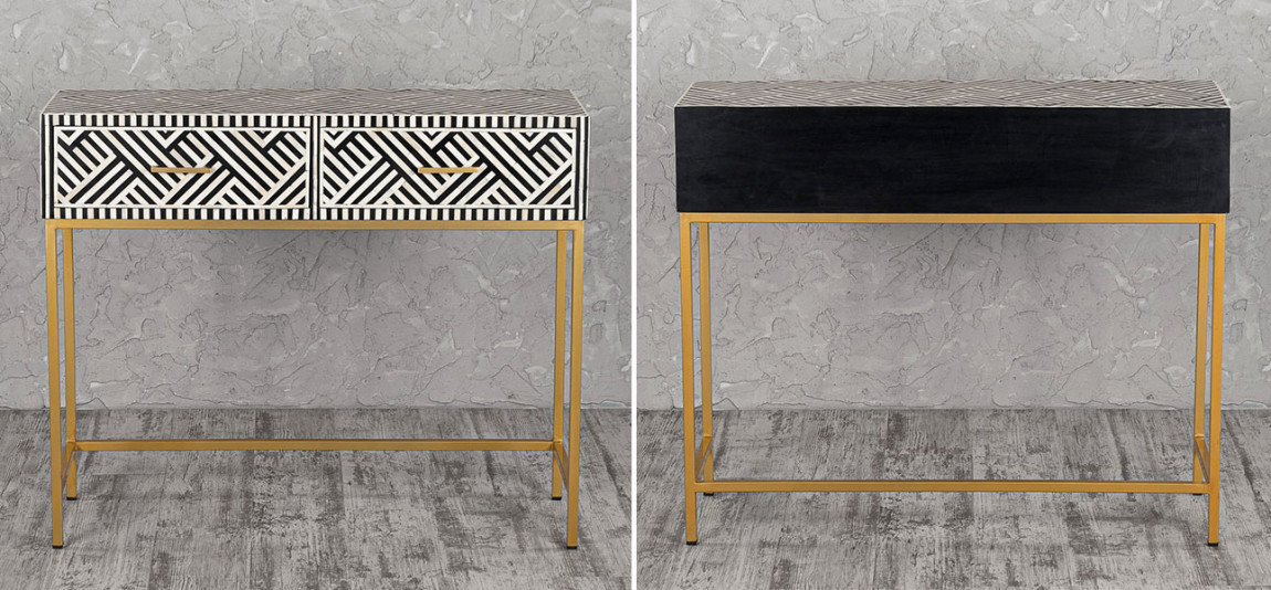 Тумба прямоугольная с инкрустацией Chester