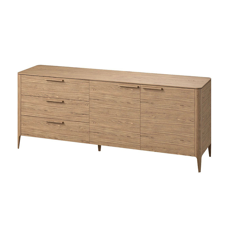 Тумба с 3-мя выдвижными ящиками и 2-мя дверцами из массива дуба Type oak L