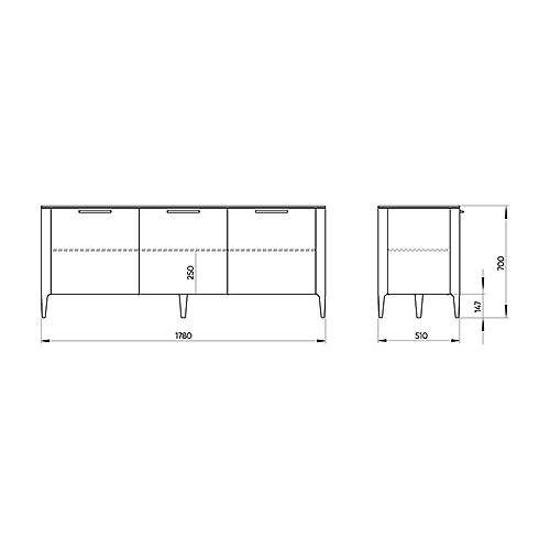 Тумба с 3-мя дверцами из массива дуба Type oak