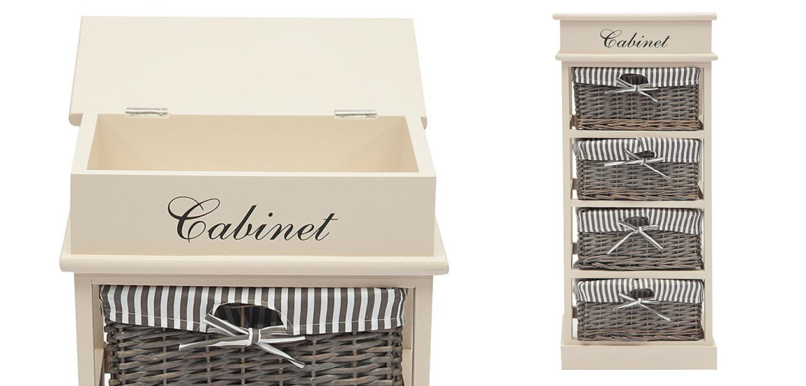 Тумба с 4 корзинами Provence Butter White 4 Boxes