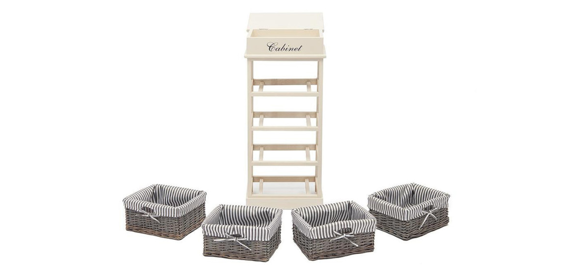 Тумба с 4 корзинами Provence Butter White 4 Boxes