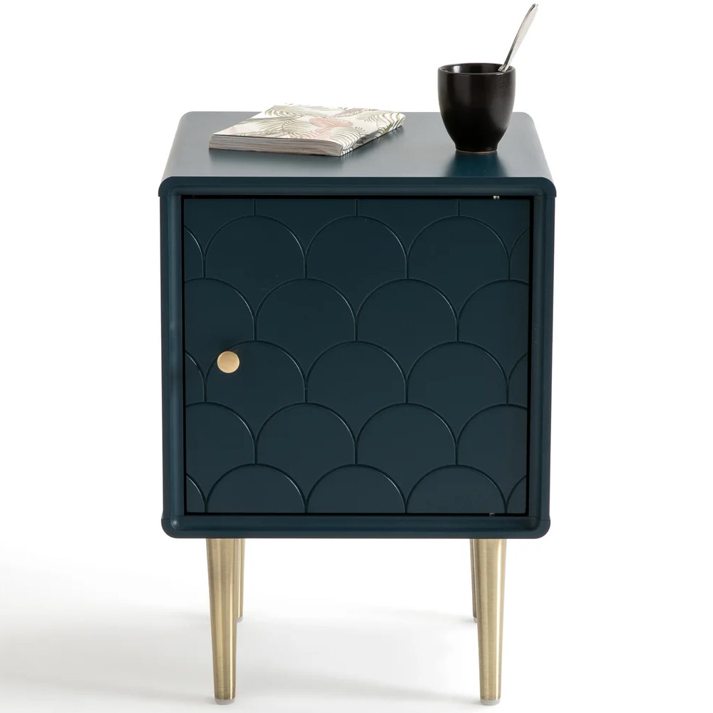 Тумба с одной дверцей Scale Ornament Blue Nightstand