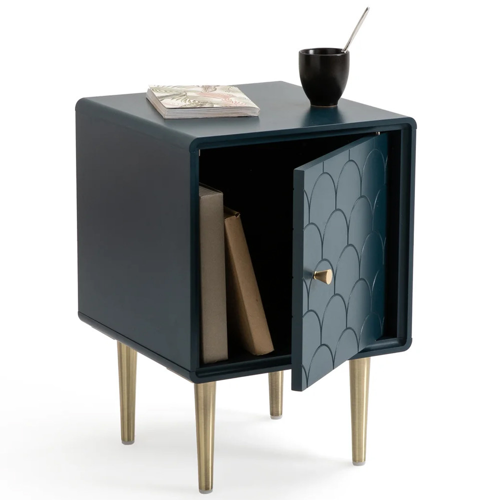 Тумба с одной дверцей Scale Ornament Blue Nightstand