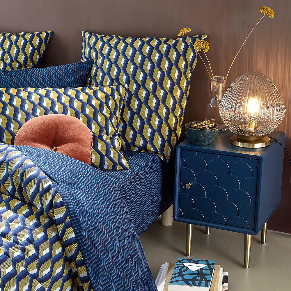 Тумба с одной дверцей Scale Ornament Blue Nightstand