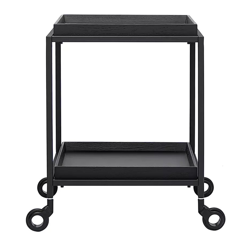 Тумба чёрная на колёсах Cabinet on Wheels