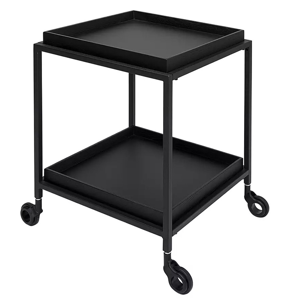 Тумба чёрная на колёсах Cabinet on Wheels