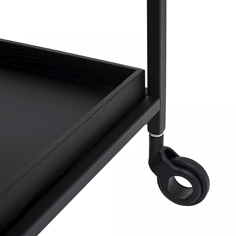 Тумба чёрная на колёсах Cabinet on Wheels