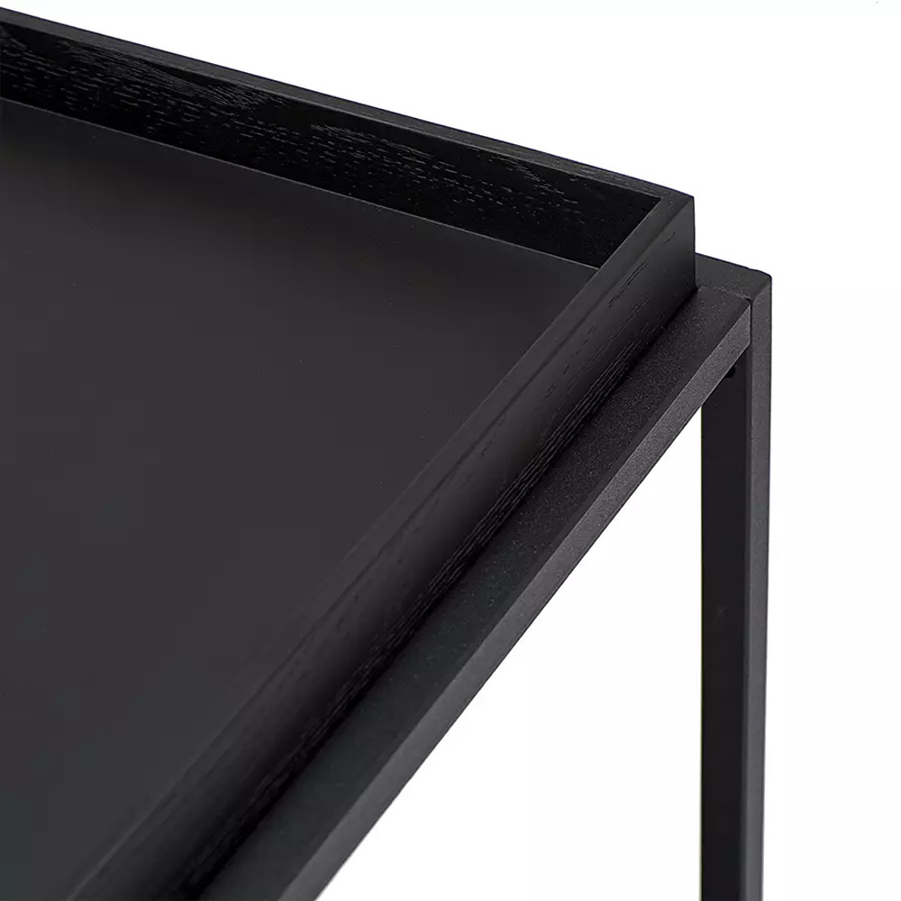 Тумба чёрная на колёсах Cabinet on Wheels