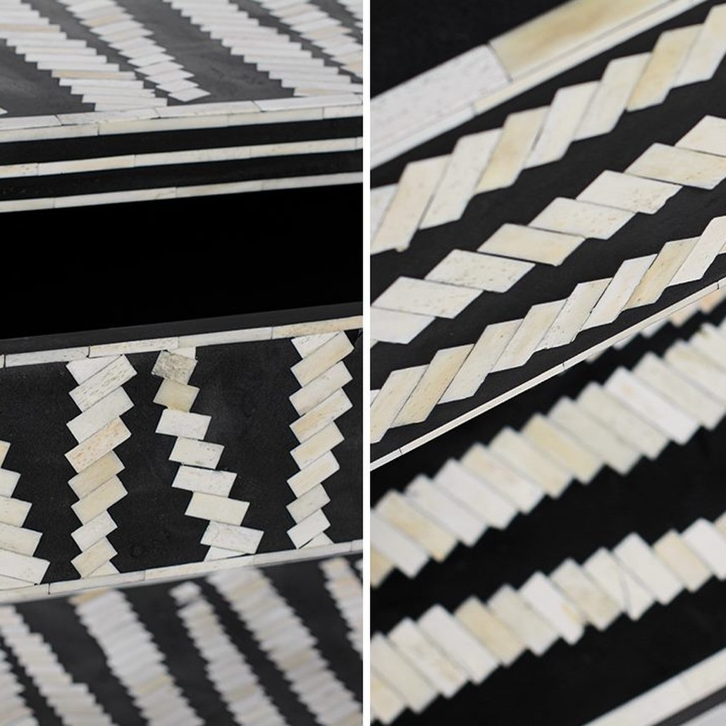 Тумбочка Black&white Indian Bone Inlay nightstand