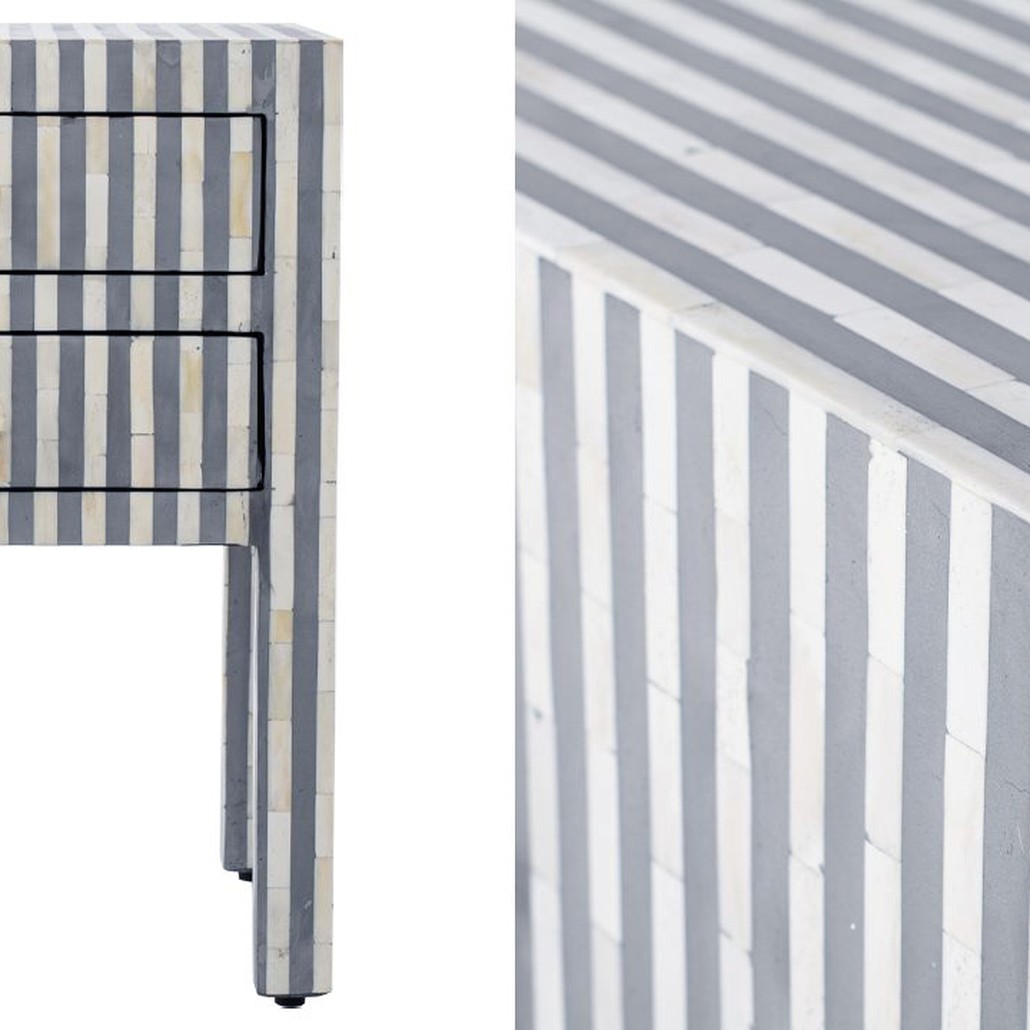 Тумбочка Indian striped Bone Inlay nightstand