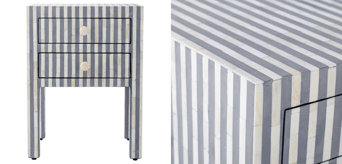 Тумбочка Indian striped Bone Inlay nightstand
