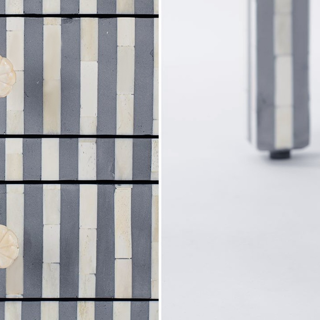 Тумбочка Indian striped Bone Inlay nightstand